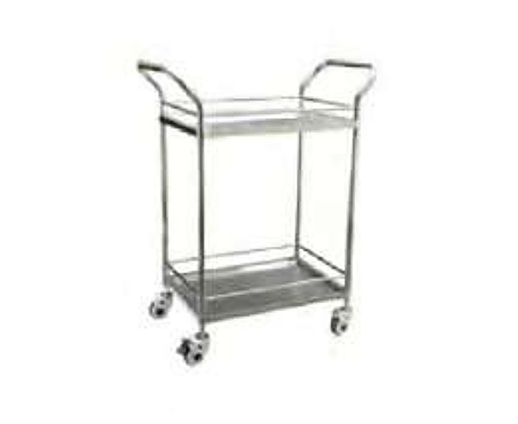 GUÉRIDON EN INOX 2 PLATEAUX