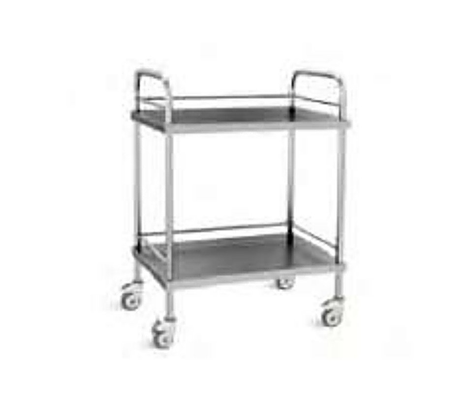 GUÉRIDON EN INOX 2 PLATEAUX